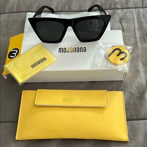 Mosanana Black Sunglasses with Yellow Accessories